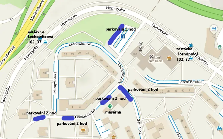 Mapa – Lechowiczova 2970/6 (Fifejdy), 702 00 Moravská Ostrava a Přívoz